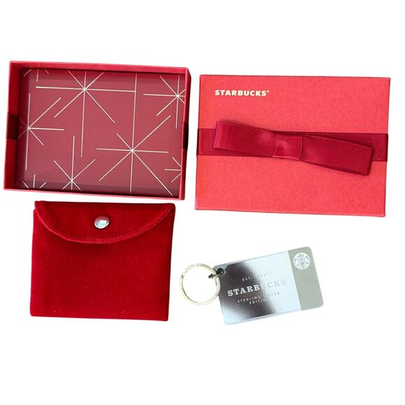 STARBUCKS Limited Edition Sterling Silver Gift Card Keychain Original Box .925 - Picture 1 of 4